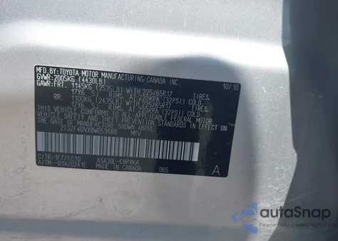 2011 Toyota Rav4 from USA, damaged, VIN 2T3ZF4DVXBW059686
